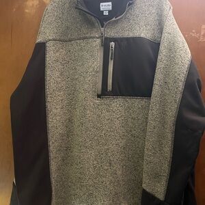 Men's Black and Gray Half-Zip Shirt